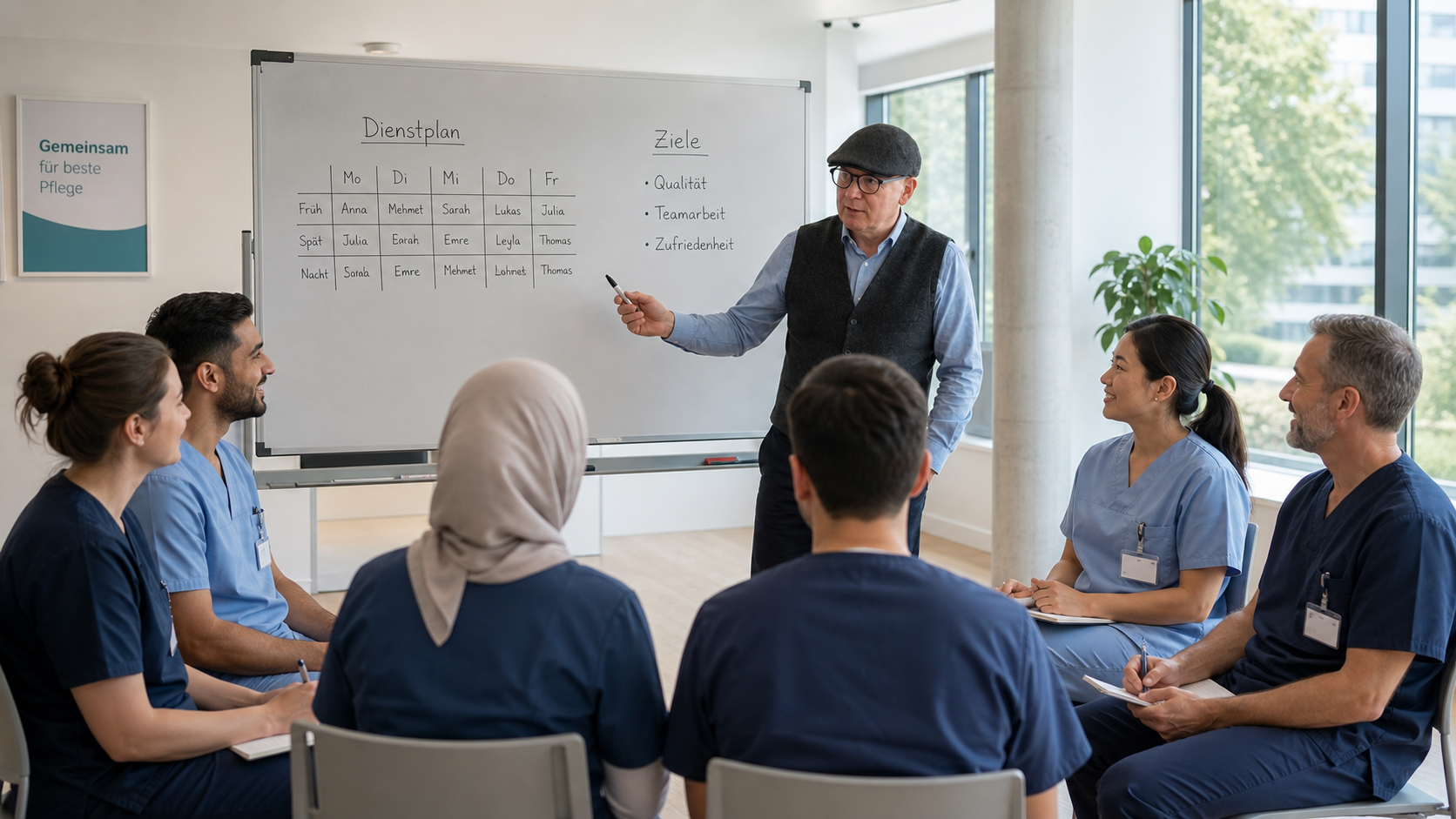 Pflegeteam im Gespräch